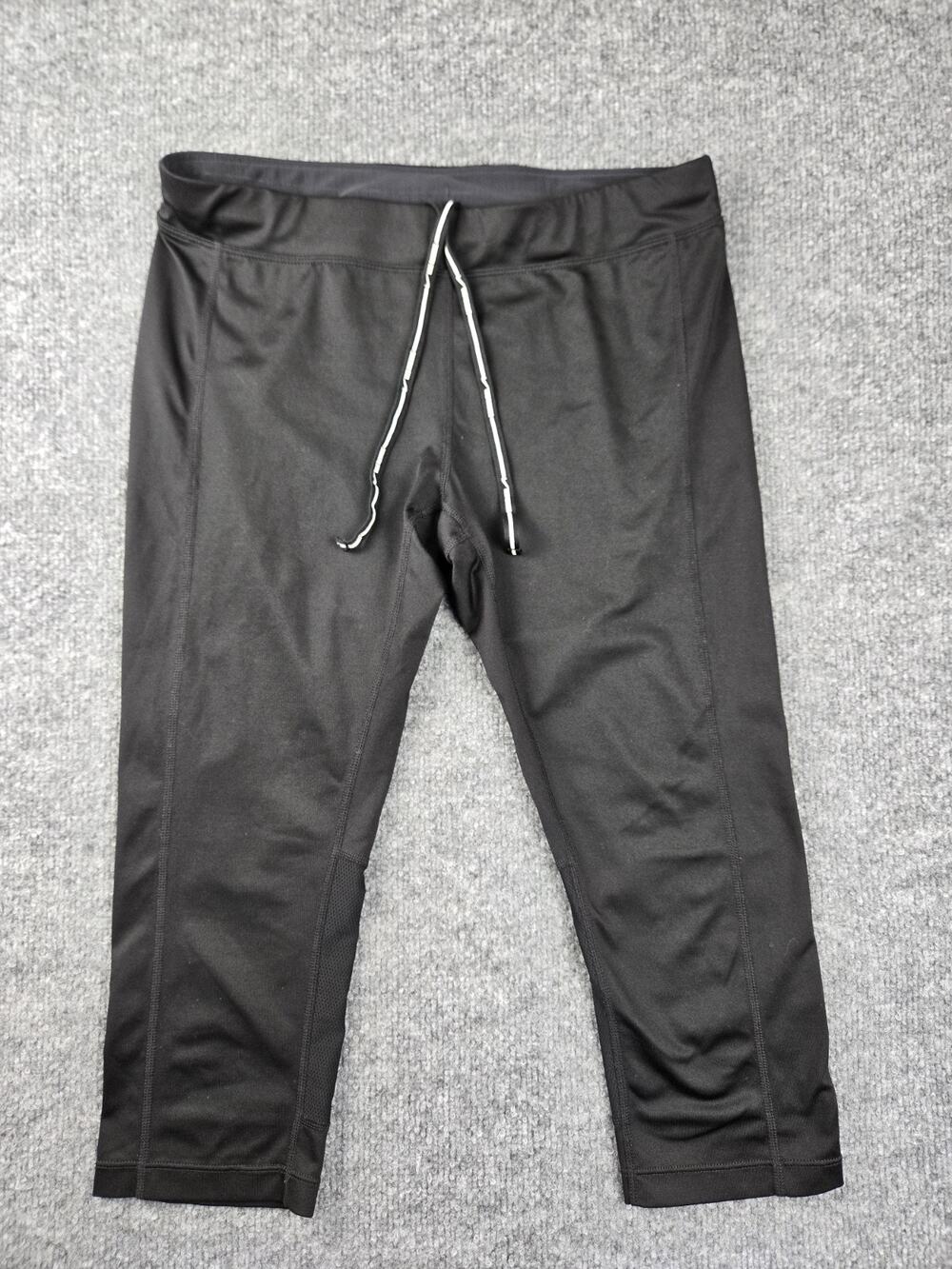 Nike Pants Womens M Black Dri Fit Cropped Gym Training Leggings #703